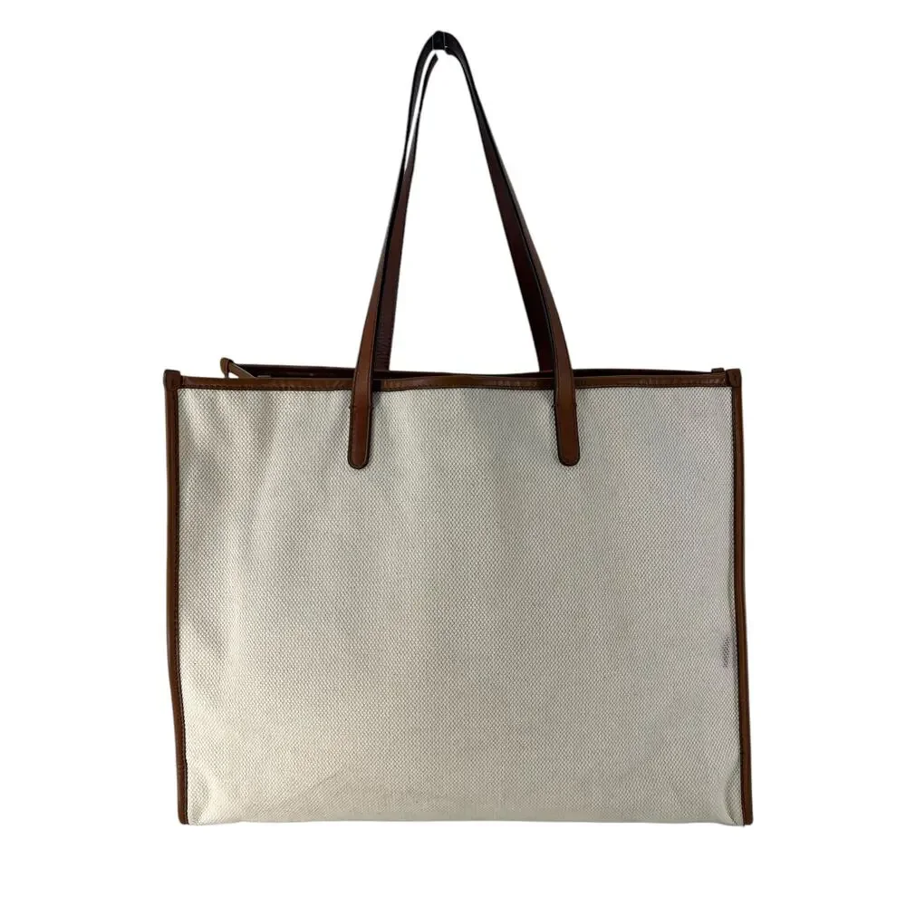 ETRO Embroidered Canvas Shopper Tote Bag Neutrals‎